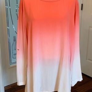 Stunning Soft Surroundings Pink and White OmbreTunic Top